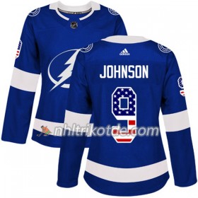 Tampa Bay Lightning Trikot Tyler Johnson 9 Adidas 2017-2018 Blau USA Flag Fashion Authentic - Dame